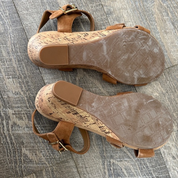 Vionic Brown Suede Wedge Sandals - Picture 4 of 4